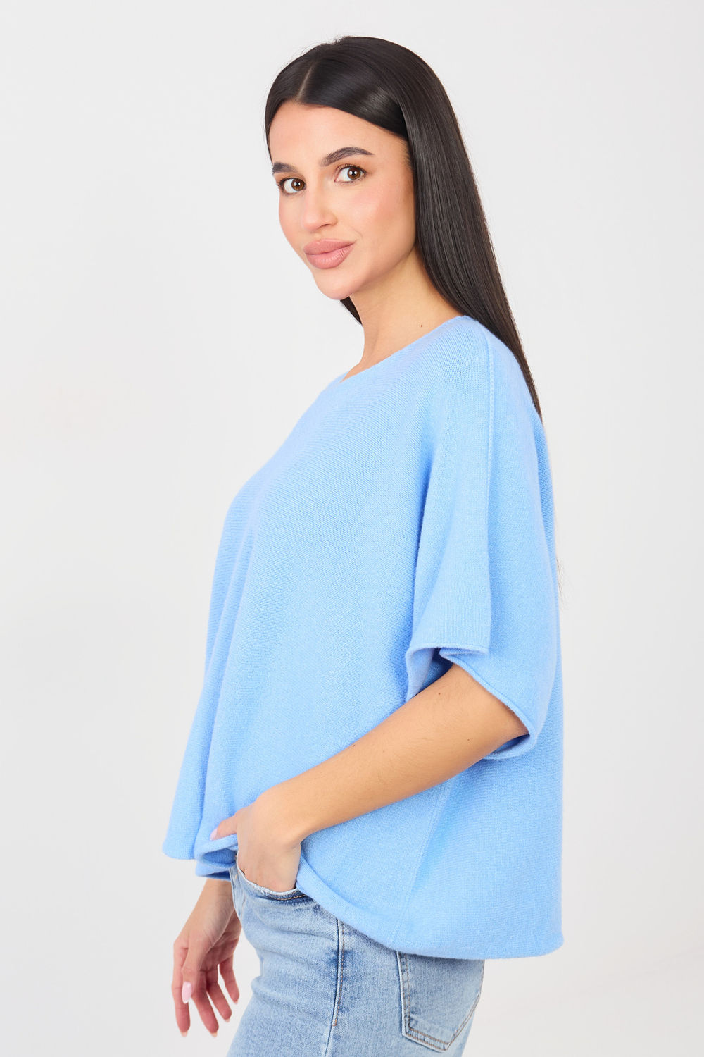 Pull femme Italy Moda Chandail Chandail — bleu