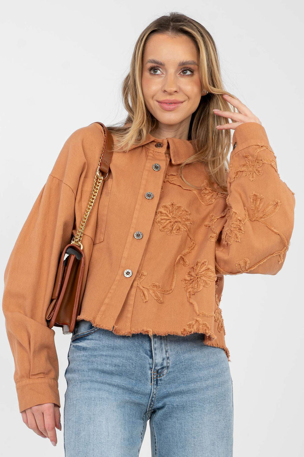 Veste en jean femme Rue Paris — orange