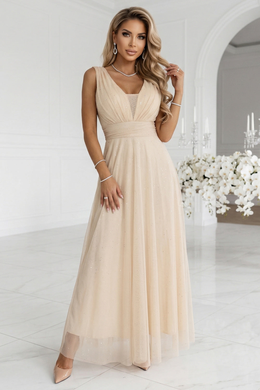 Robe femme Numoco Longue Longue — beige