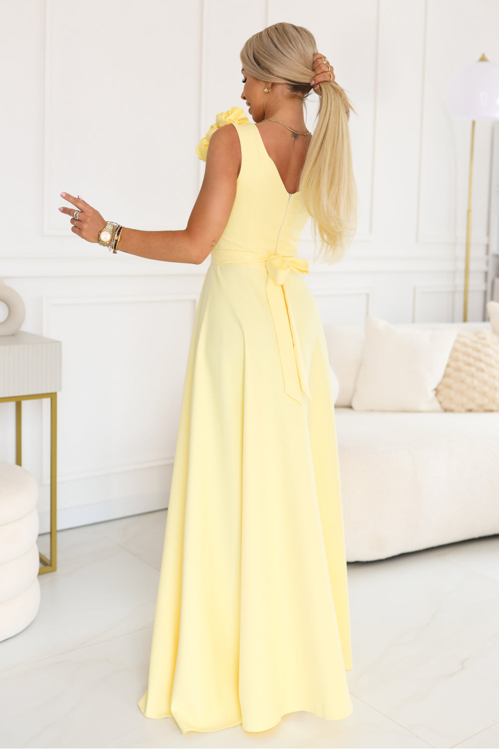 Robe femme Numoco Longue Longue — jaune