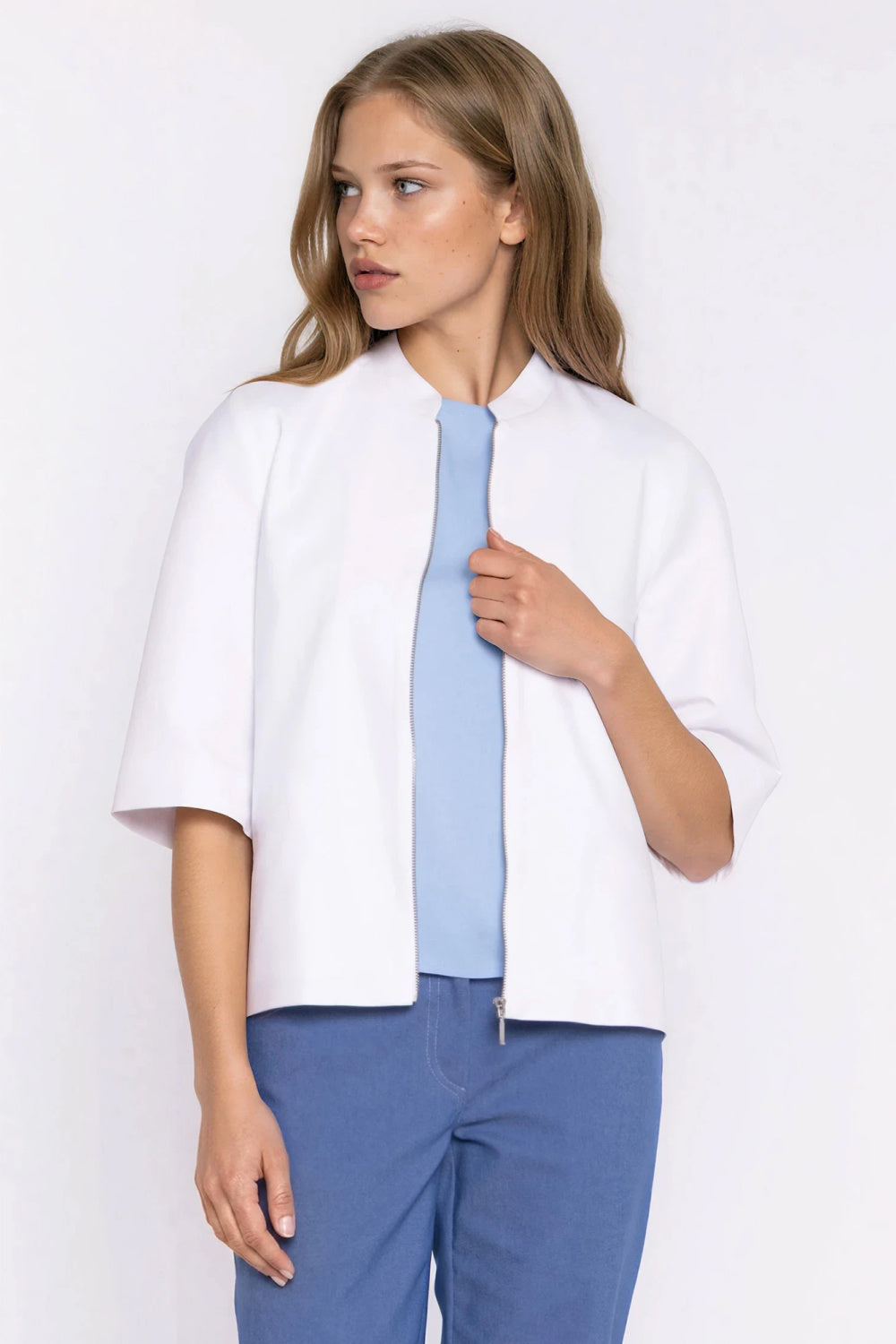 Veste en jean femme Nife — blanc