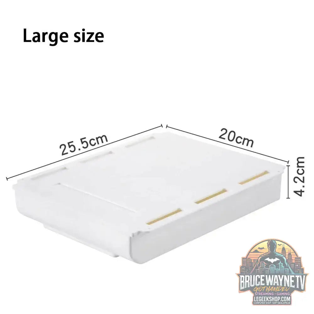 🖇️ Boîte de Rangement Cachée pour Bureau – Tiroir Auto-Adhésif Discret | Organisateur Plastique - Legeekshop
