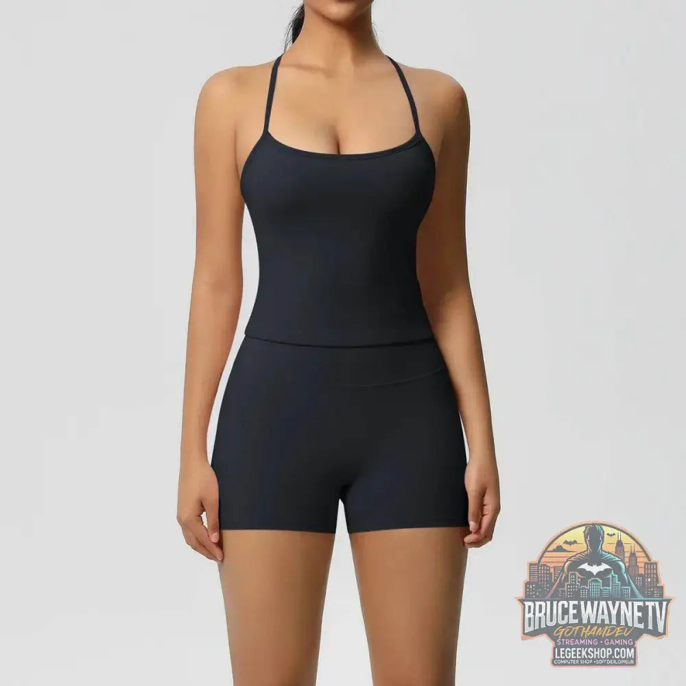 🧘‍♀️ Ensemble 2 pièces sport femme – brassière push-up & short taille haute - Legeekshop