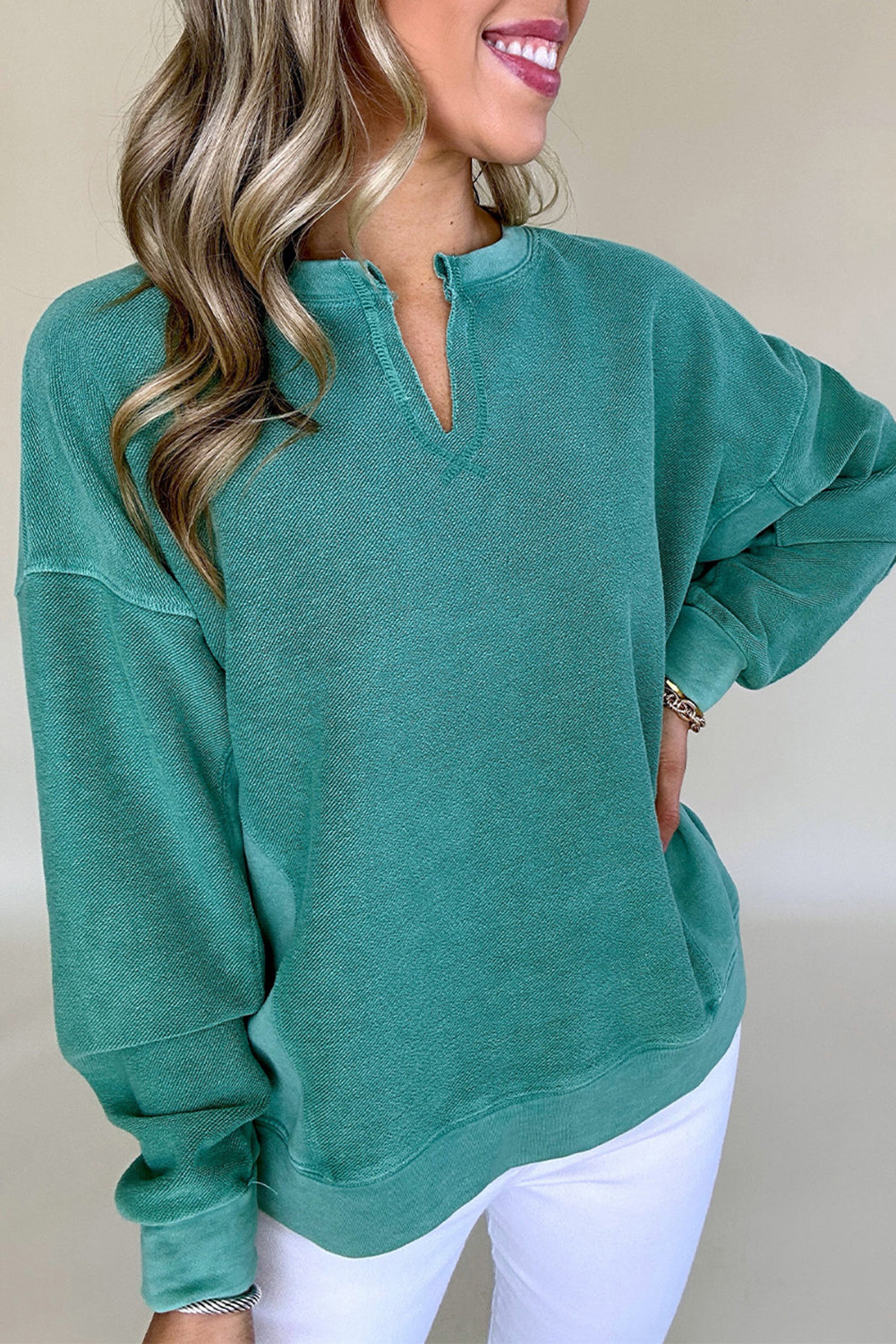 Sweat femme épaules tombantes, uni