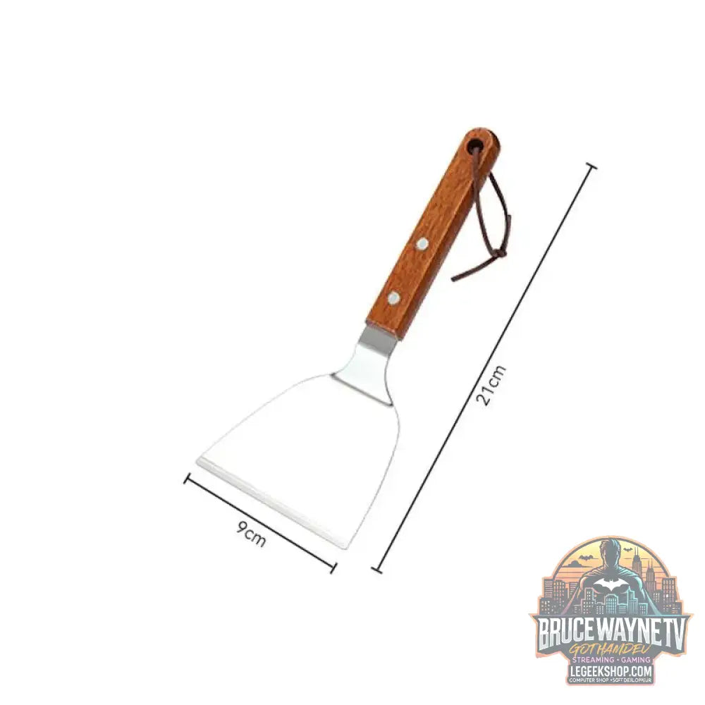 🍳 Spatule Professionnelle Inox & Bois – Pour Steak, Crêpes & Teppanyaki - Legeekshop