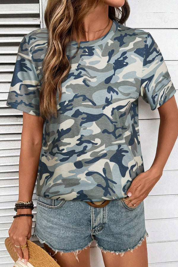 T-shirt femme camouflage
