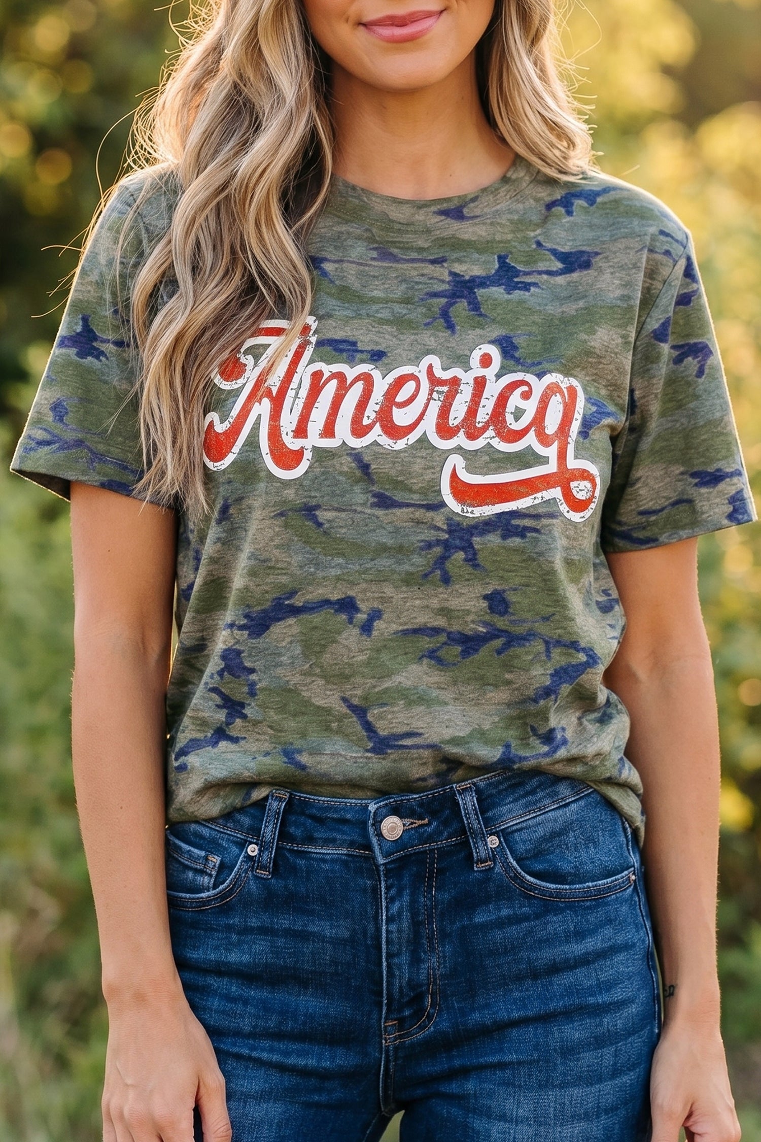 T-shirt femme camouflage