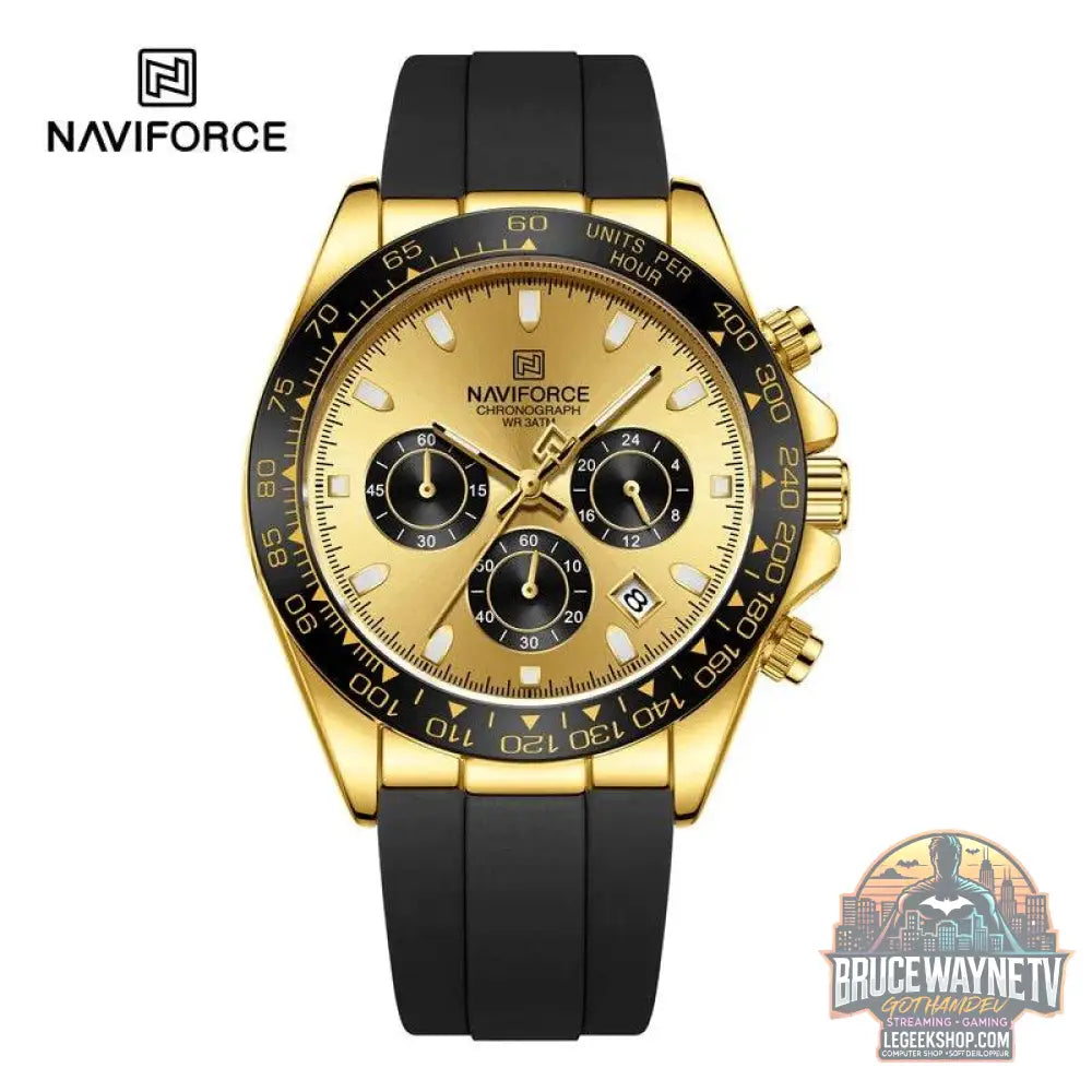 Montre de Luxe NAVIFORCE Homme, Étanche, Chronographe, Silicone, Quartz | Wayne Outfitters - Legeekshop