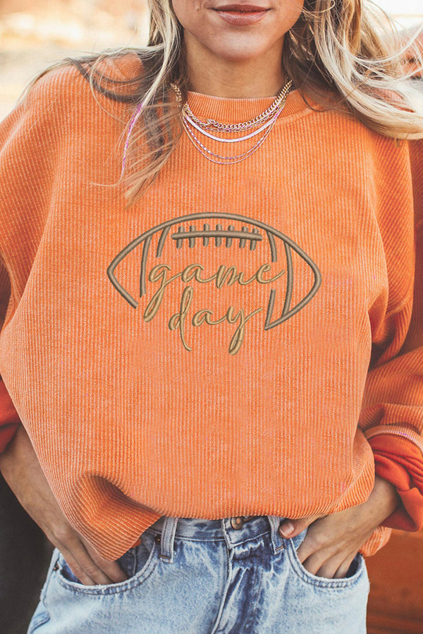 Sweat femme brodé — orange