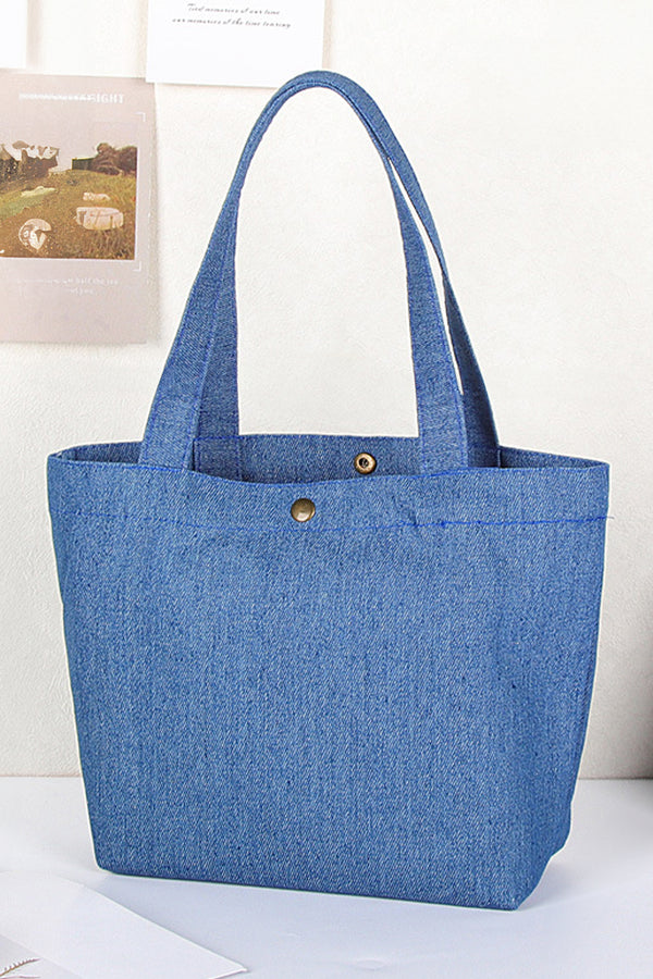 Pièce mode femme boutonnée, vintage, denim — bleu ciel