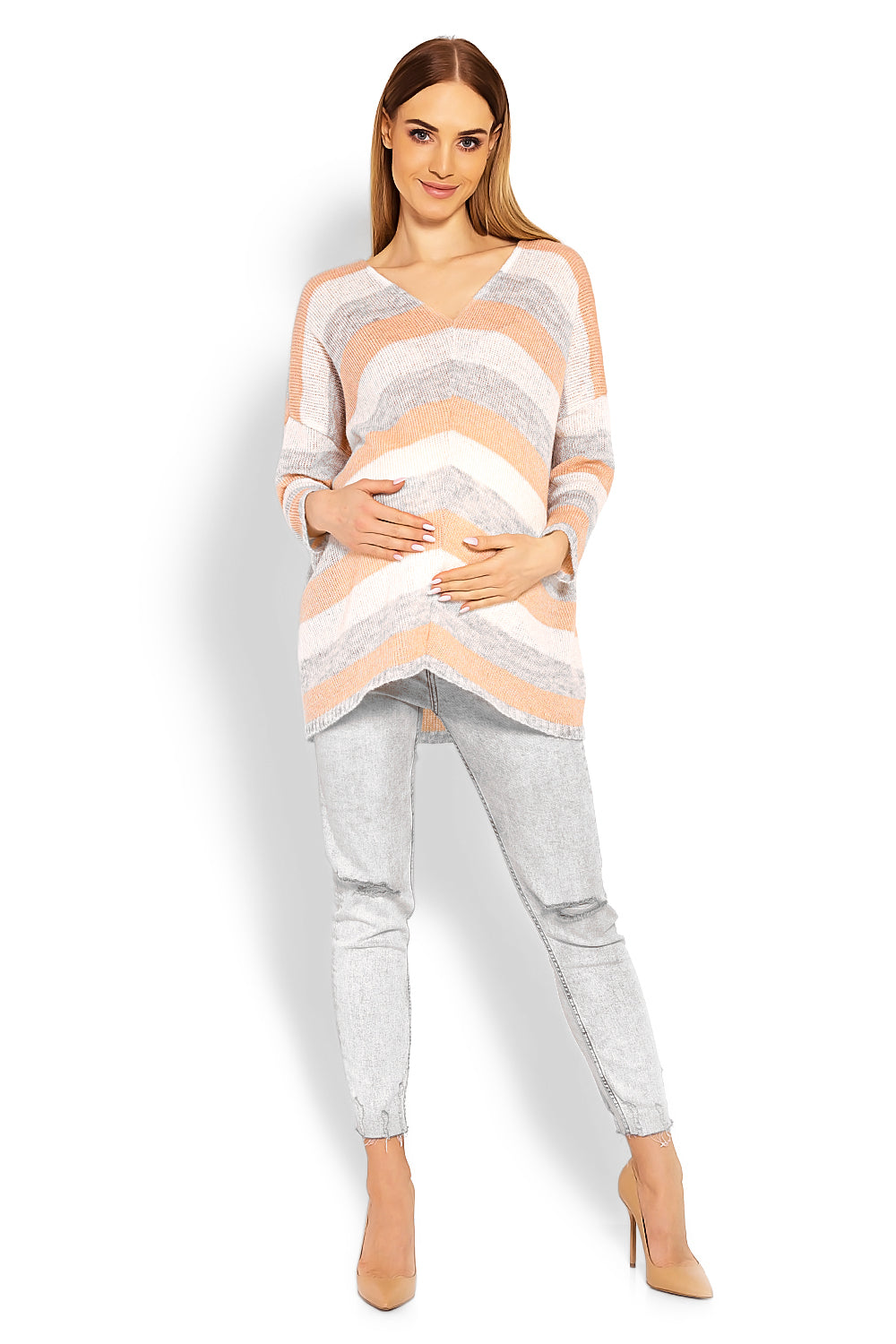 Pull femme PeeKaBoo Chandail Grossesse Chandail — orange