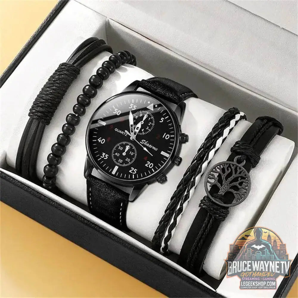 Montre de Luxe à Quartz pour Homme avec Bracelet en Cuir Brun, Mode Business, Cadeau pour Homme | Wayne Outfitters - Legeekshop
