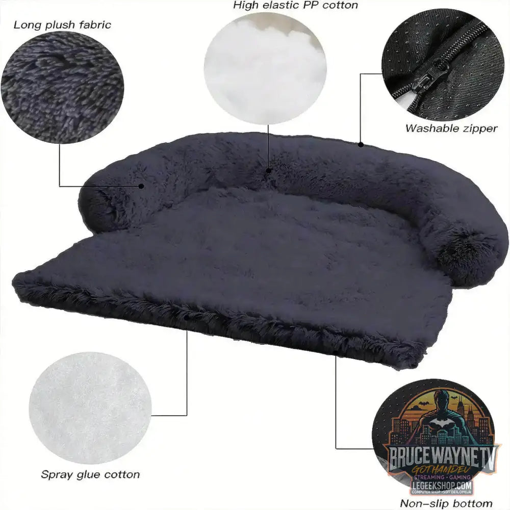 🐶 Lit en peluche pour chien – Coussin double usage lavable & protecteur de canapé - Legeekshop