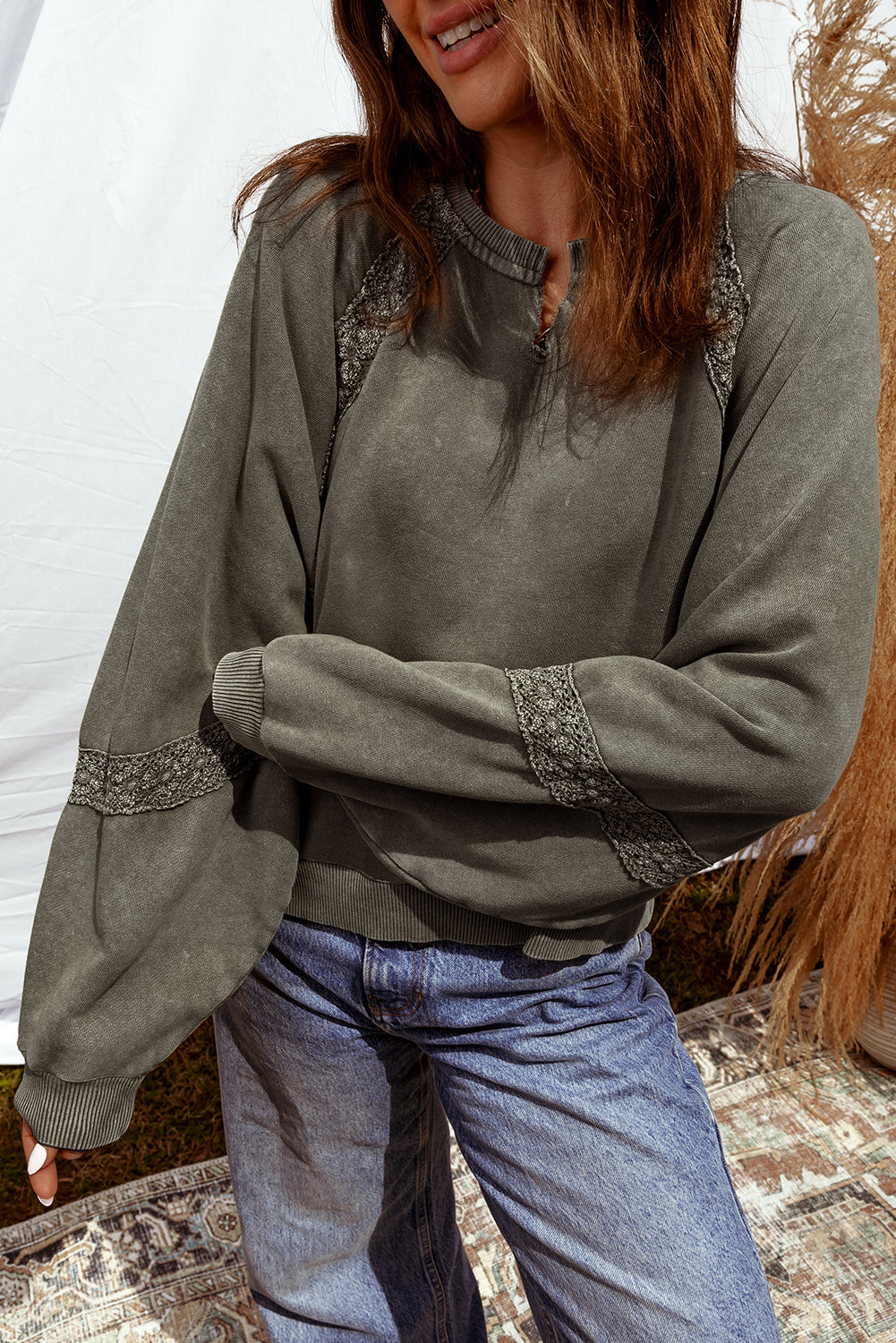 Sweat femme patchwork — vert