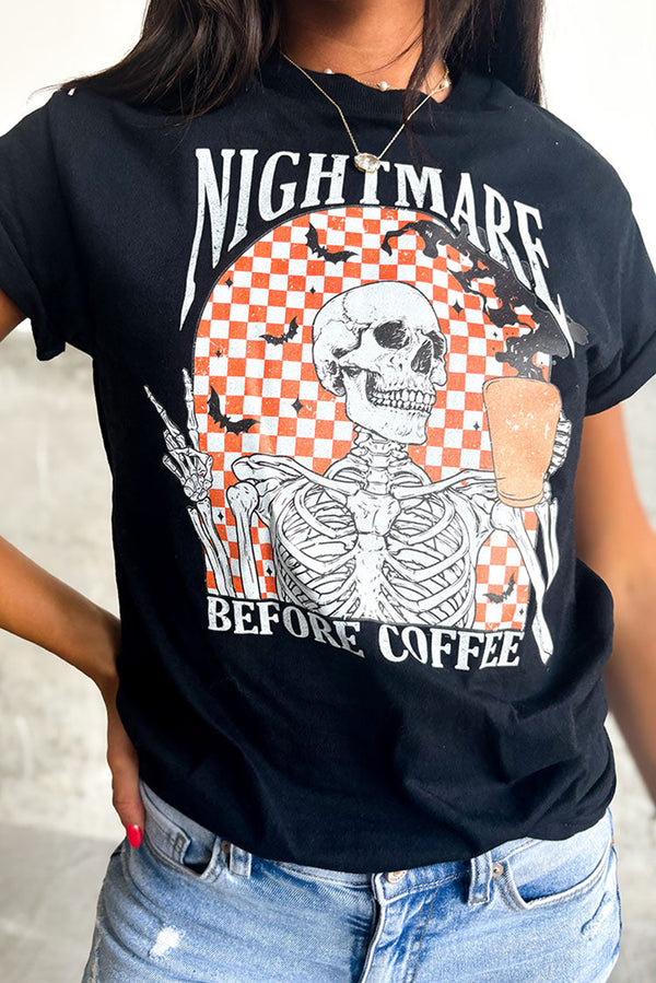 T-shirt femme graphique — café
