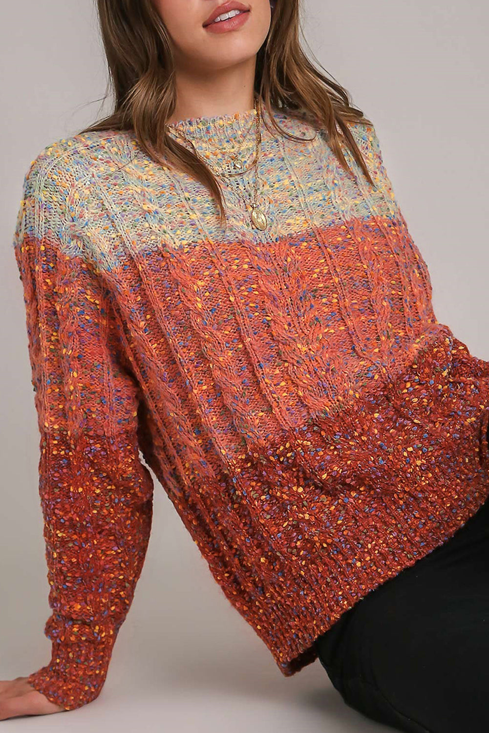 Pull femme en maille — multicolore