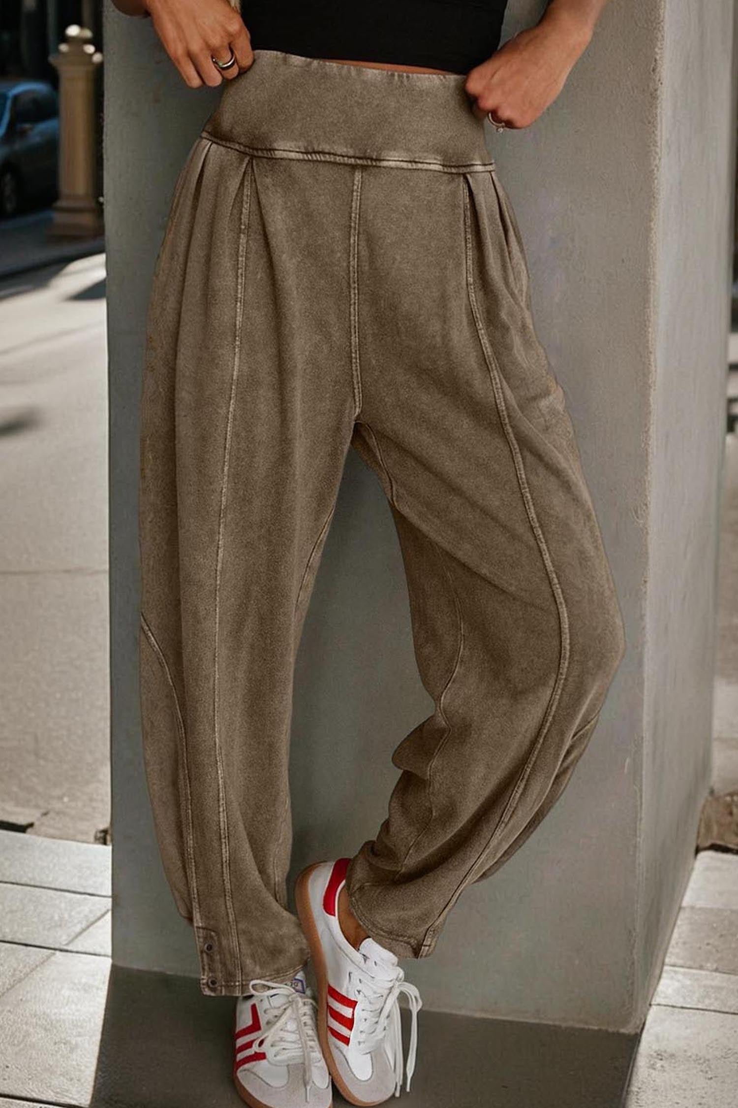 Pantalon femme taille haute, casual