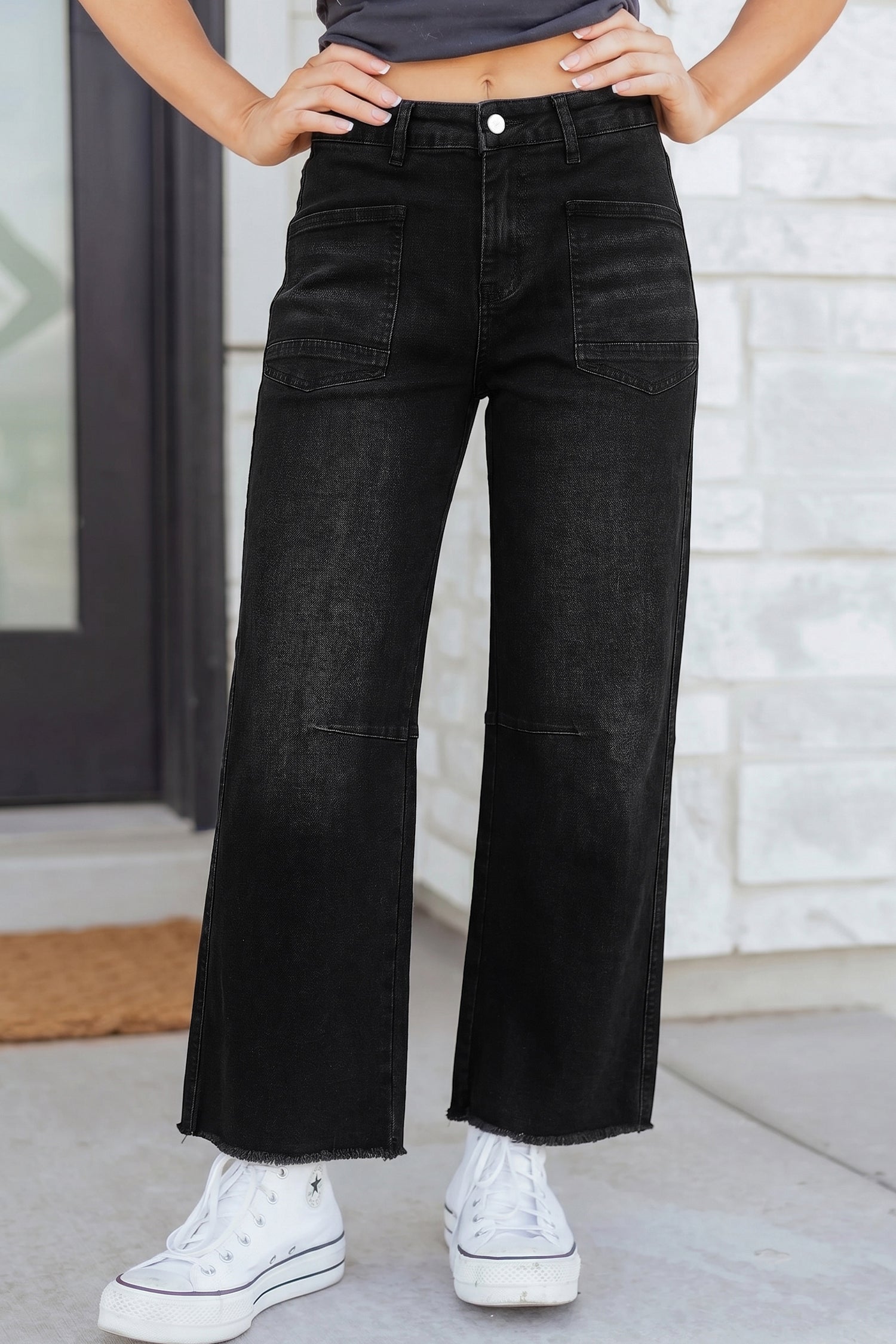 Jean femme cropped — noir