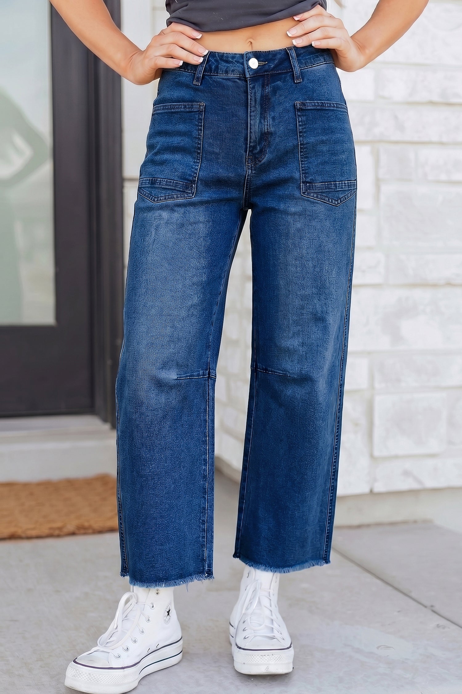 Jean femme cropped — bleu
