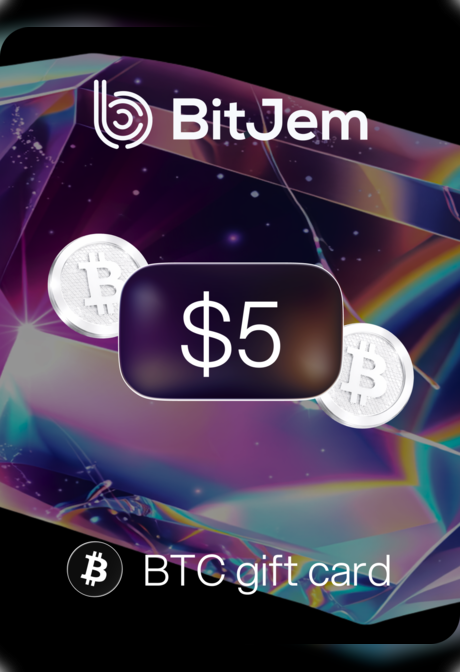 BitJem Crypto Gift Card Bitcoin 5 USD - BitJem Key