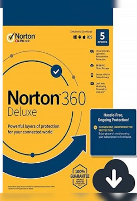 Norton 360 Deluxe + 25 GB Cloud Storage (3 Devices, 2 Years) - NortonLifeLock Key - EUROPE