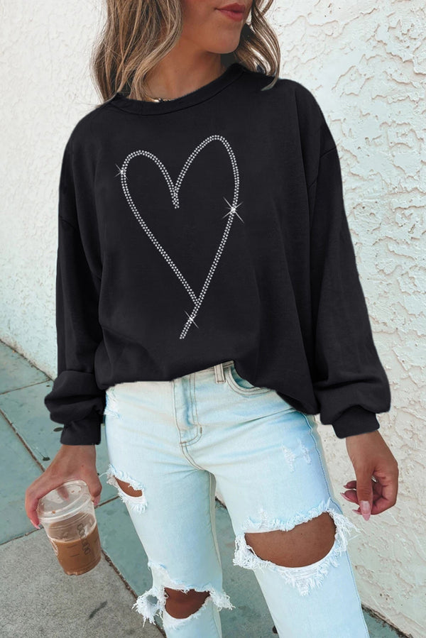 Sweat femme strass — noir