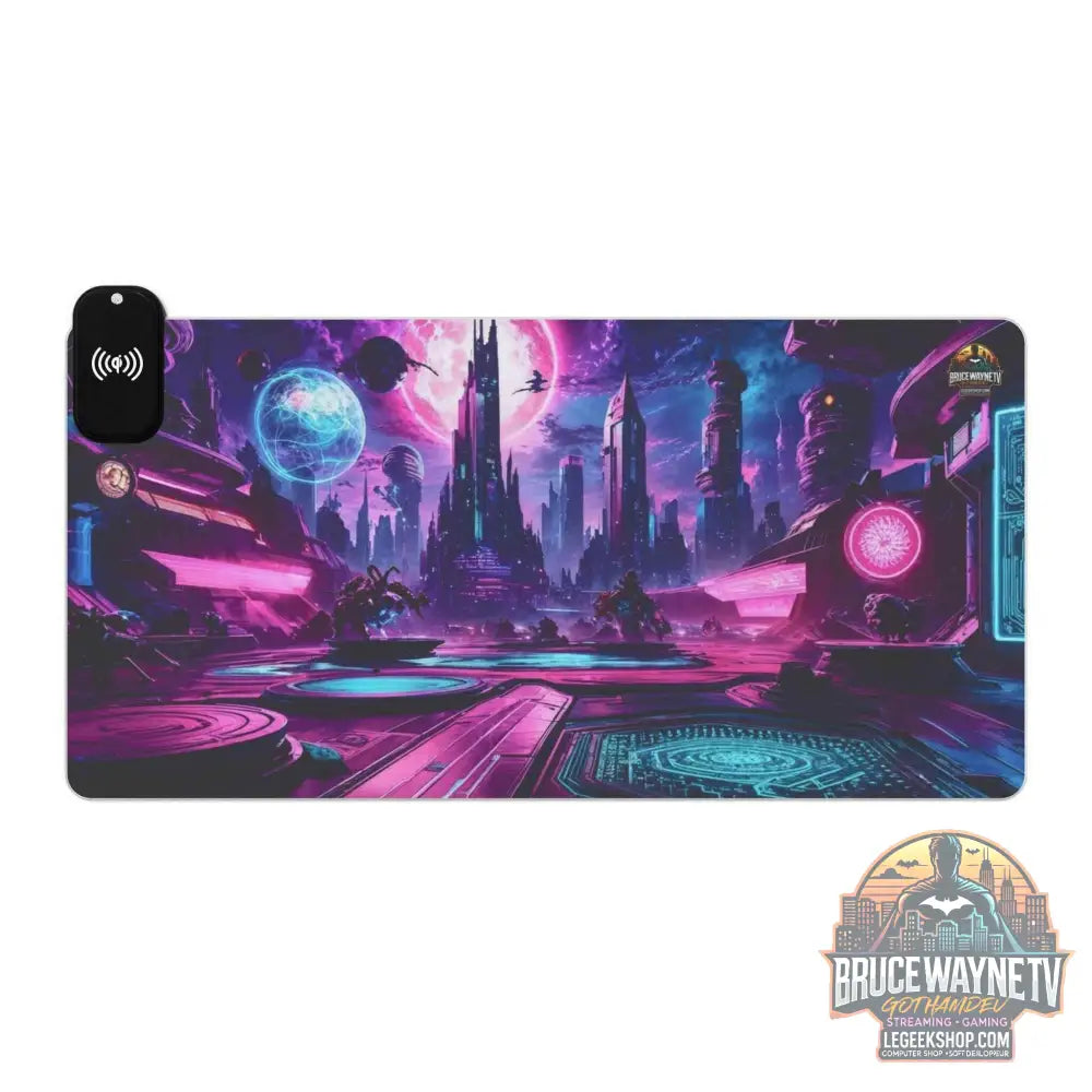 LED Gaming Mouse Pad avec Design Futuriste et Charge Sans Fil - Legeekshop