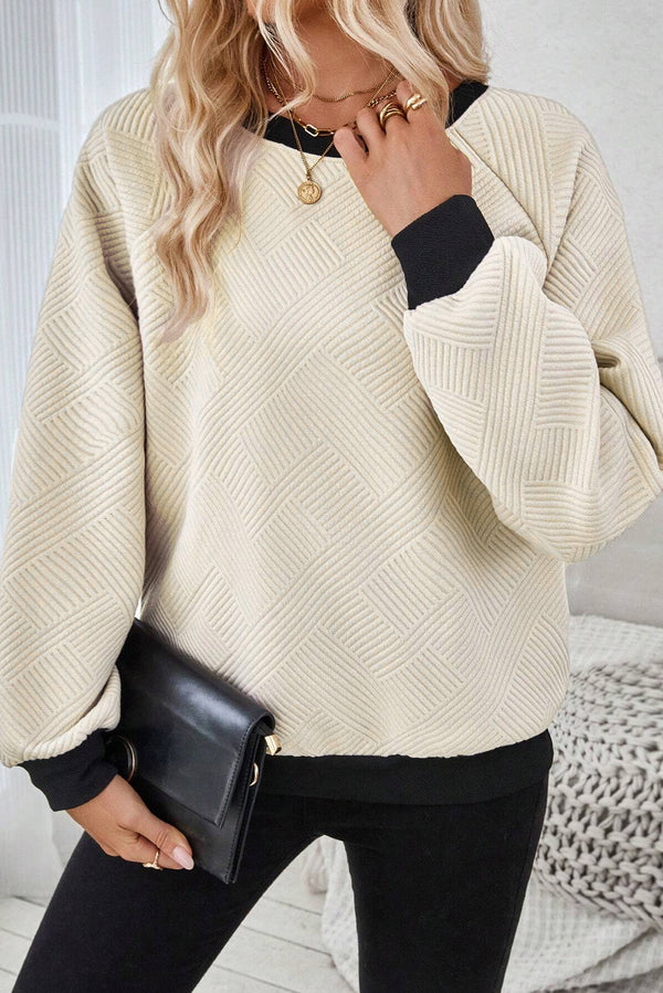 Haut femme col rond, colorblock