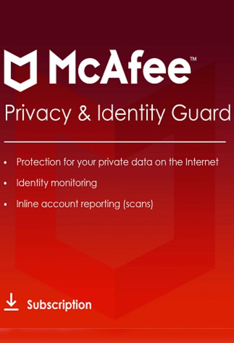 McAfee Privacy & Identity Guard (PC) (1 Device, 1 Year)  - McAfee Key - GLOBAL