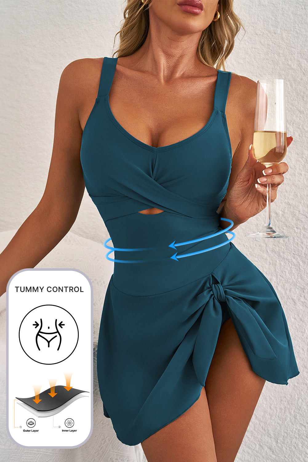 Robe femme bretelles — vert d'eau
