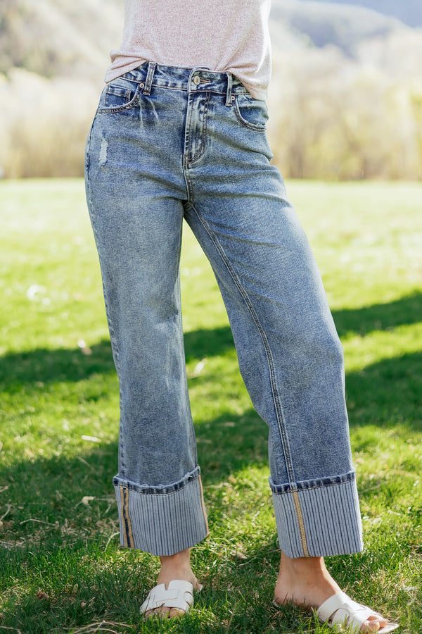 Jean femme ample — bleu