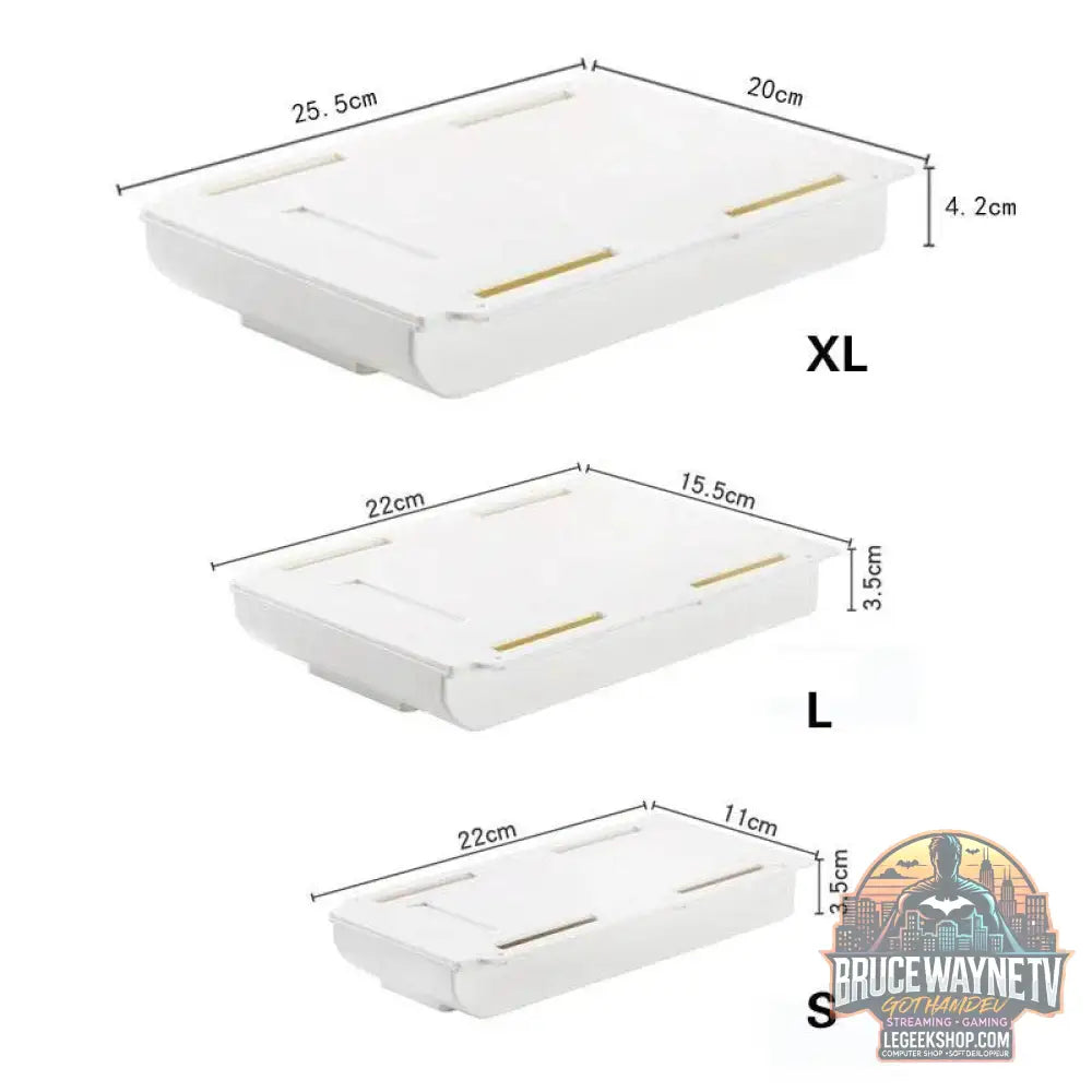 🖇️ Boîte de Rangement Cachée pour Bureau – Tiroir Auto-Adhésif Discret | Organisateur Plastique - Legeekshop