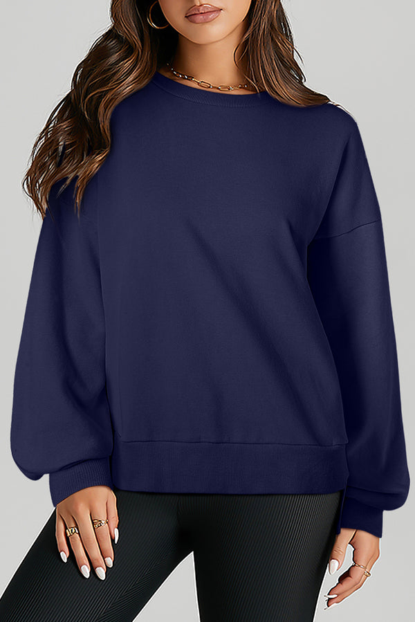 Sweat femme uni — bleu marine