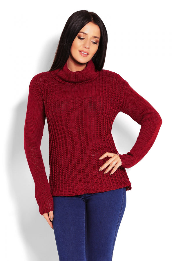 Pull femme PeeKaBoo Col Roulé Col — rouge
