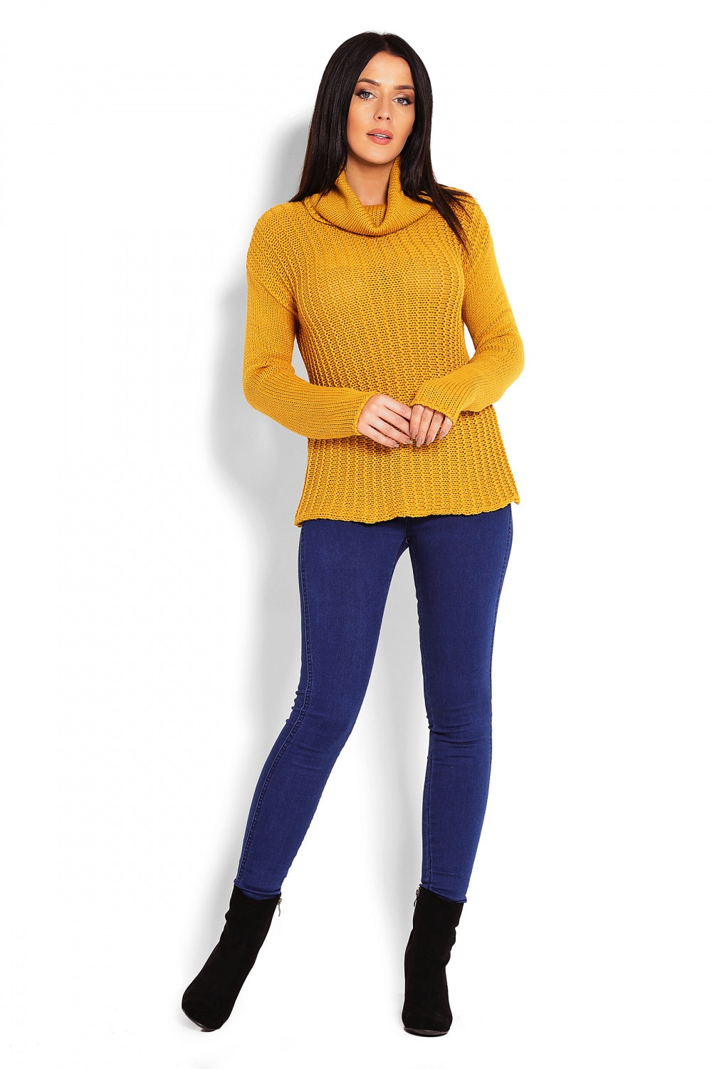 Pull femme PeeKaBoo Col Roulé Col — jaune