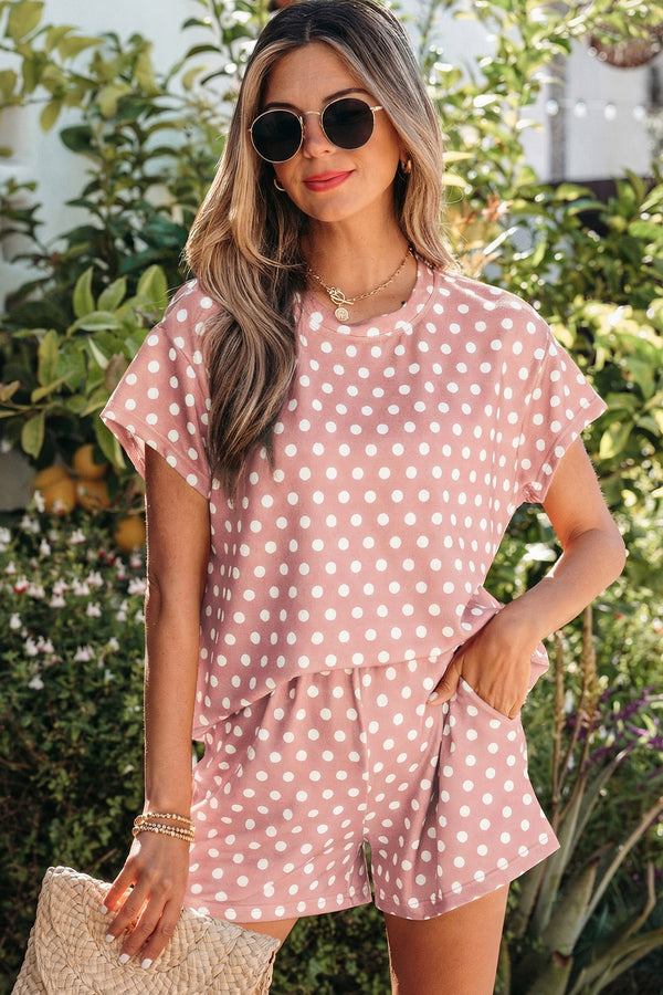 Short femme pois — rose