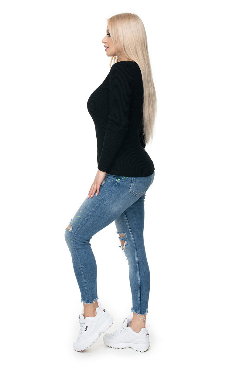 Pull femme PeeKaBoo Chandail Chandail — noir