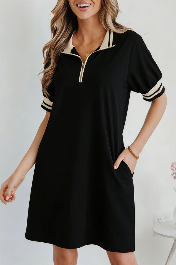 Robe femme rayé — noir
