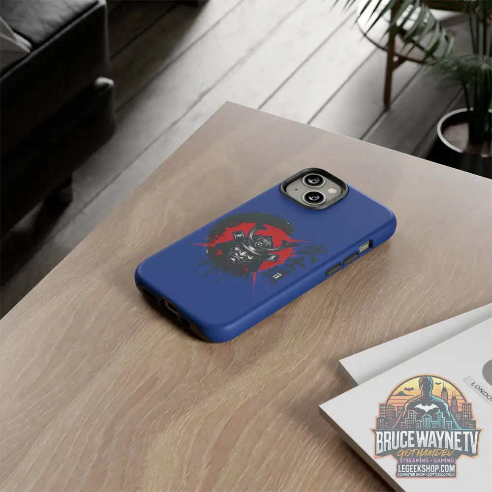 📱 samurai phone case Bleue foncé – coque renforcée iPhone 📱 - Phone Case