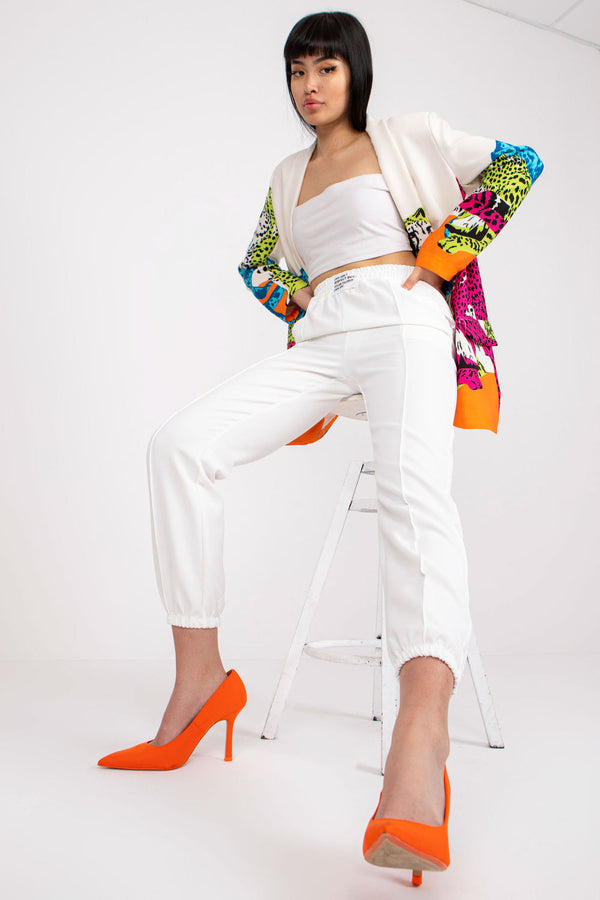 Chaussures à talons femme Italy Moda Pantalon Pantalon — blanc