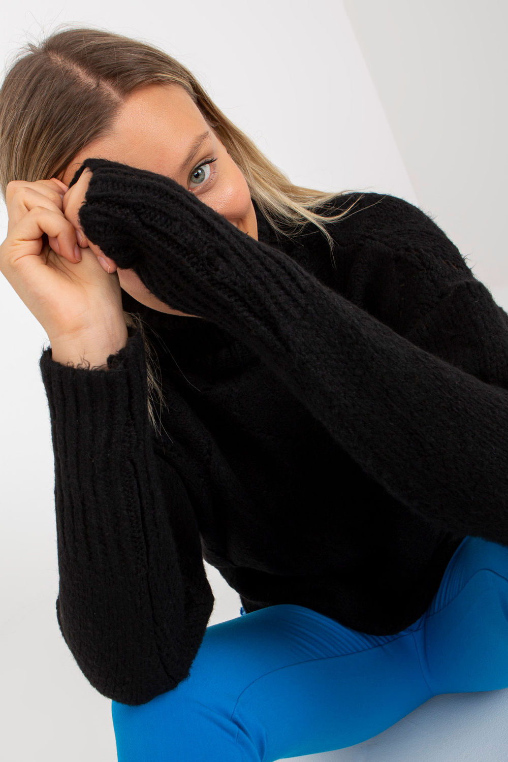 Pull femme Rue Paris Col Roulé Col — noir