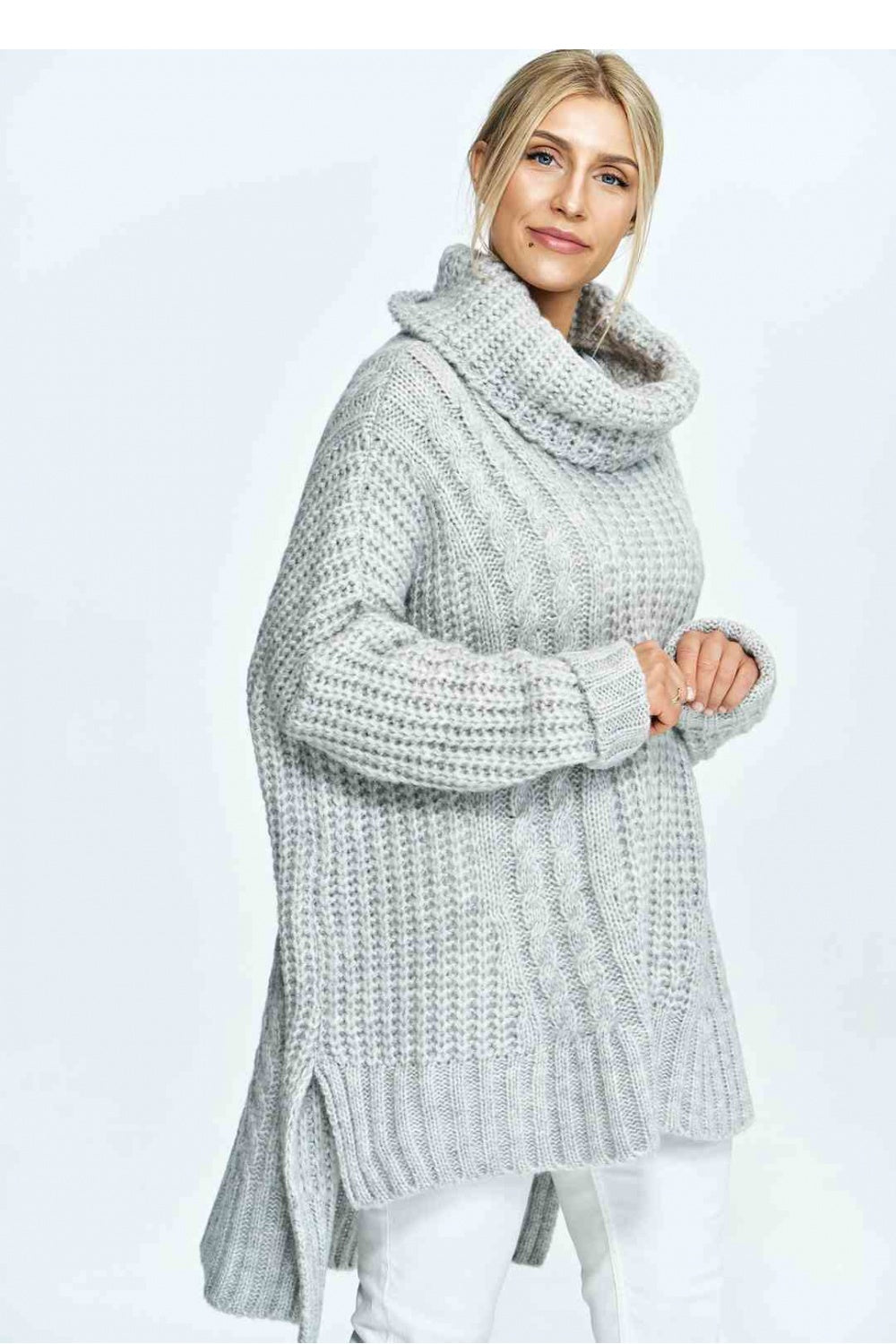 Pull femme Figl Col Roulé Col — gris