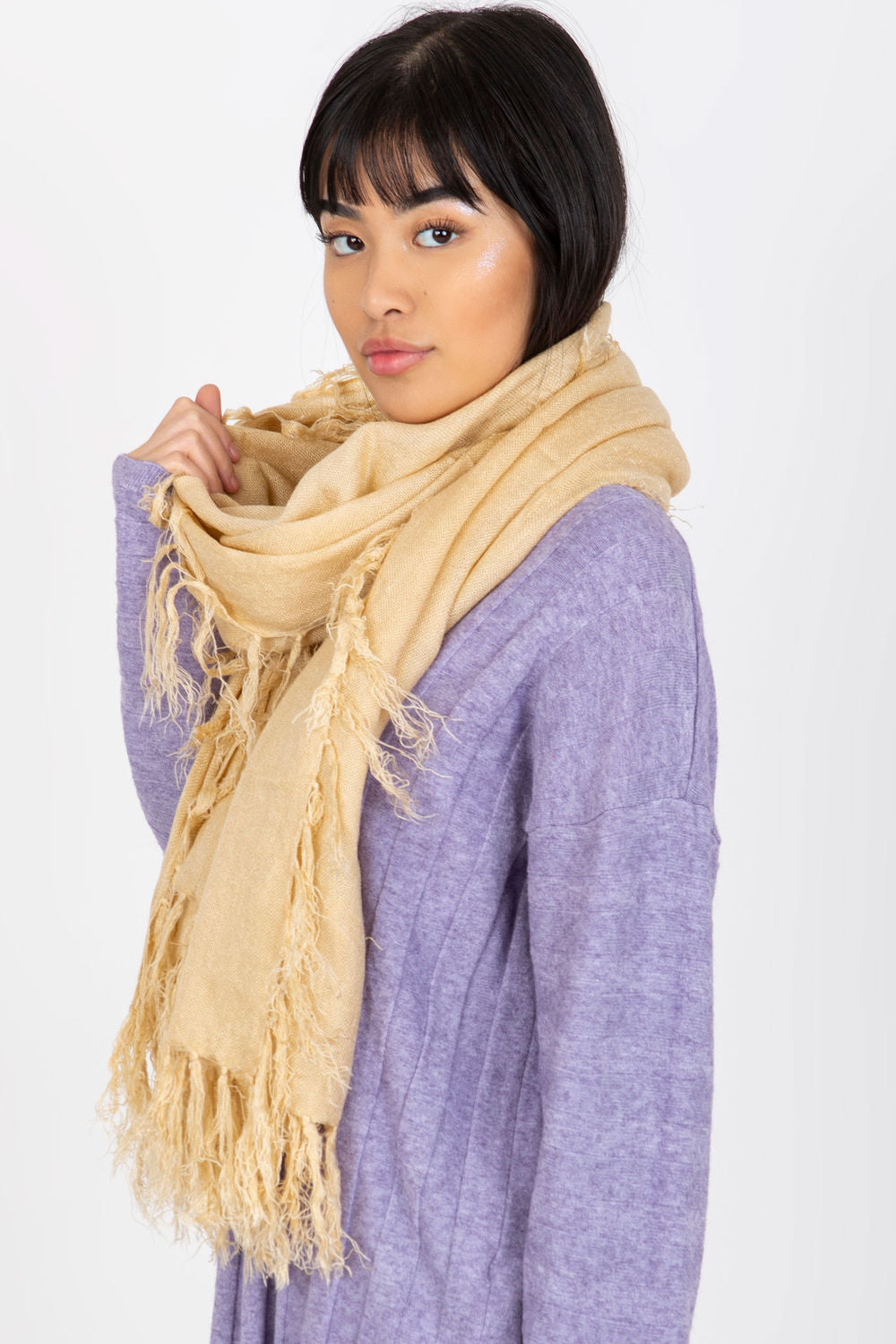 Châle femme AT — beige