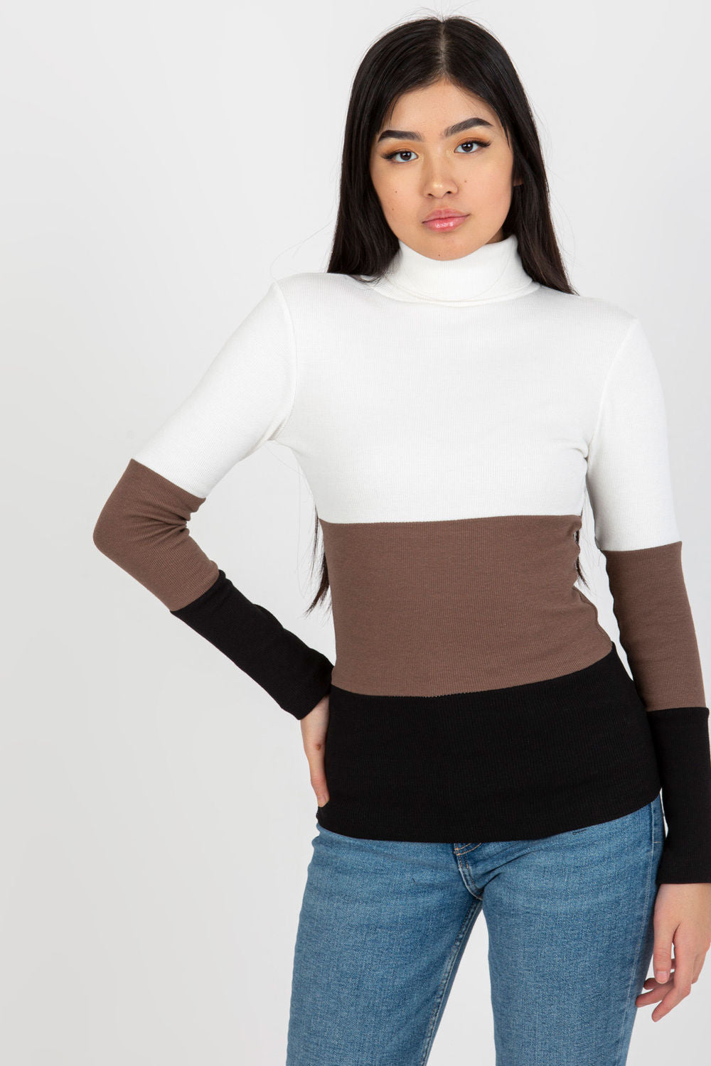 Pull femme Rue Paris Col Roulé Col — noir
