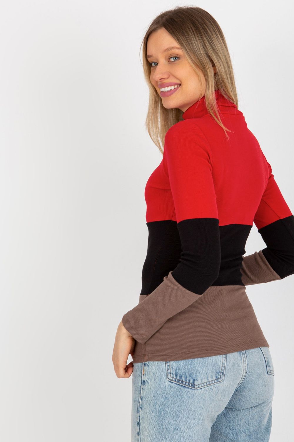 Pull femme Relevance Col Roulé Col — rouge