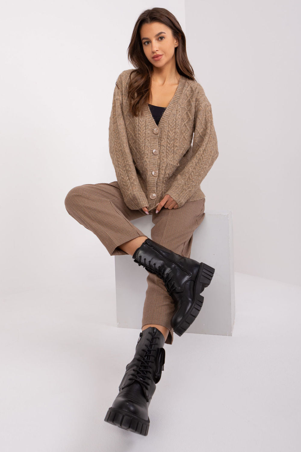 Cardigan femme AT — beige