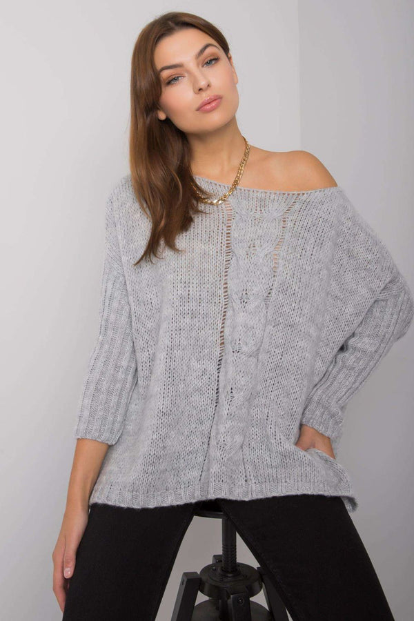 Pull femme Och Bella Chandail Chandail — gris