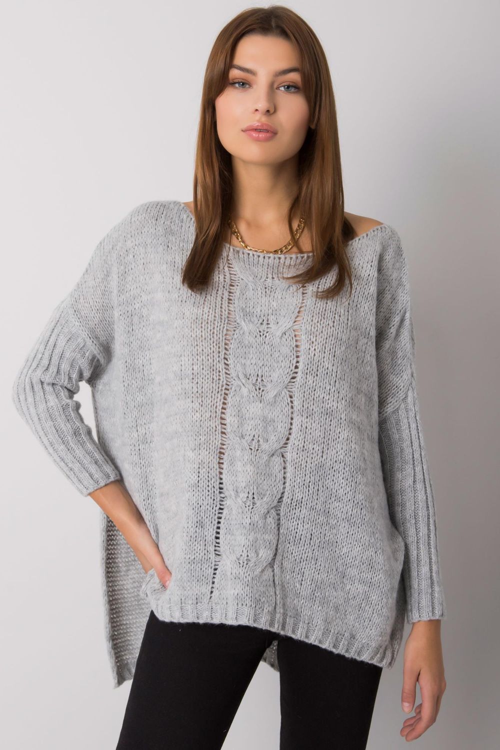 Pull femme Och Bella Chandail Chandail — gris