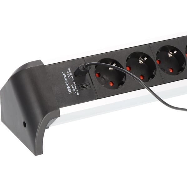 Brennenstuhl Alu-Office-Line Steckdosenleiste 4-fach, 2x USB, pour den Schreibtisch - Brennenstuhl - vue 3
