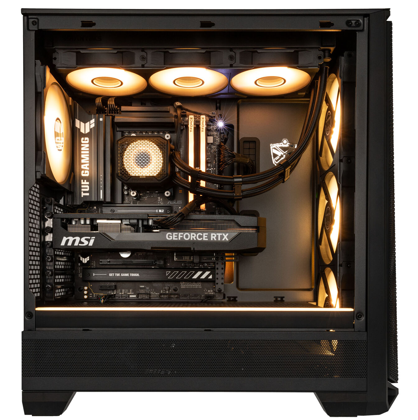 KingForge Gaming-PC Platin, AMD Ryzen 7 7800X3D, RTX 5070 Ti, Phanteks Eclipse G400A – Fertig-PC avec Windows - King Mod Systems - vue 4